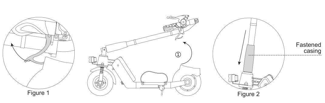 Push forward the scooter head vertically